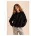 DEFACTO Cool Oversize Fit Wide Pattern Crew Neck Basic Plain Thick Fabric Sweatshirt