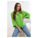 Oversized blouse with button fastenings in light green color