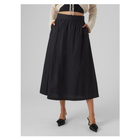 Čierna dámska midi sukňa Vero Moda Cilla