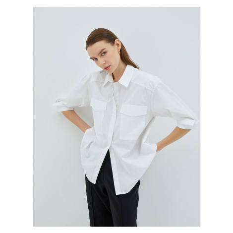 Koton Oversized Cotton Shirt with Pocket Detail