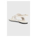 Sandále Calvin Klein Jeans FLAT SANDAL WEBBING dámske, béžová farba, YW0YW00956