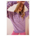 Happiness İstanbul Women's Lilac Buttoned Collar Knitwear Sweater