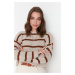 Trendyol Stone Crop Basic Striped Knitwear Sweater