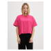 Dark pink women's basic T-shirt Pieces Chilli - Women