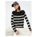 Koton Women's Ecru Striped Sweater