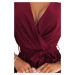 BINDY - Veľmi žensky pôsobiace dámske šaty vo vínovej bordovej farbe s dekoltom 339-3