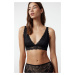 Trendyol Black Lace Non-wired Cupless Bralette Knitted Bra