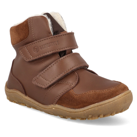 Barefoot detské zimné topánky bLIFESTYLE - Gibbon TEX wool hnedé