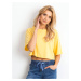 Cropped blouse solid yellow