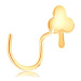 Piercing do nosa v žltom 14K zlate - malý plochý stromček, zahnutý tvar