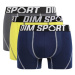 DIM SPORT COTTON STRETCH BOXER 3x - Pánske športové boxerky 3 ks - žltá - modrá - čierna