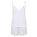Towel City Dámske saténové krátke pyžamo TC057 White