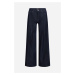 Džínsy Karl Lagerfeld Mid Rise Wide Leg Denim Pants Dark Blue Denim