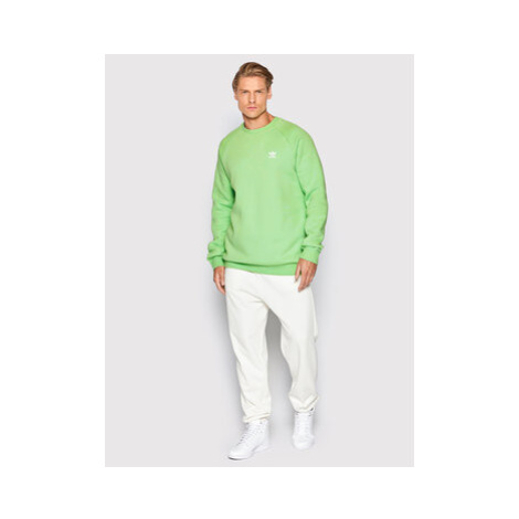 Adidas Mikina adicolor Essentials Trefoil HK0088 Zelená Regular Fit