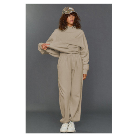 Madmext Mad Girls Beige Women's Hooded Tracksuit