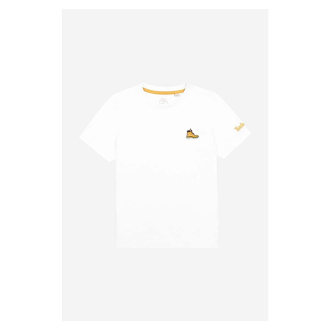 Detské bavlnené tričko Timberland Short Sleeves Tee-shirt biela farba, jednofarebné