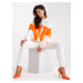 Set of cotton sweatshirts in white and orange