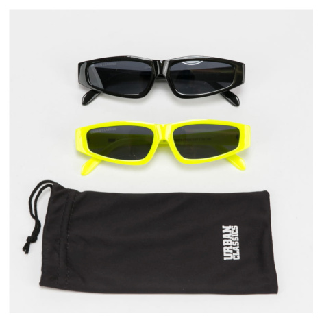 Urban Classics Sunglasses Lafkada 2-Pack neon žluté / černé