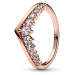 Pandora Trblietavý bronzový prsteň Rose Timeless 182320C01 56 mm