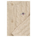 SVETER GANT SHIELD COTTON CABLE CARDIGAN LIGHT BEIGE MELANGE