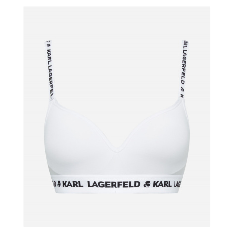 Spodná Bielizeň Karl Lagerfeld Logo Padded Bra Biela
