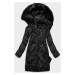 Dlhá čierna dámska zimná bunda (23070-1)
