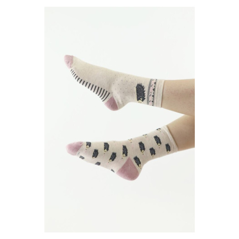Hravé ponožky 906 béžové s ježkami Moraj