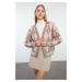 Trendyol Mink Soft Textured Diamond Patterned Knitwear Cardigan