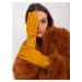 Dark yellow elegant women's gloves