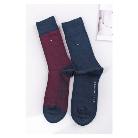 Pánske bordovo-modré ponožky Birdeye - dvojbalenie Tommy Hilfiger