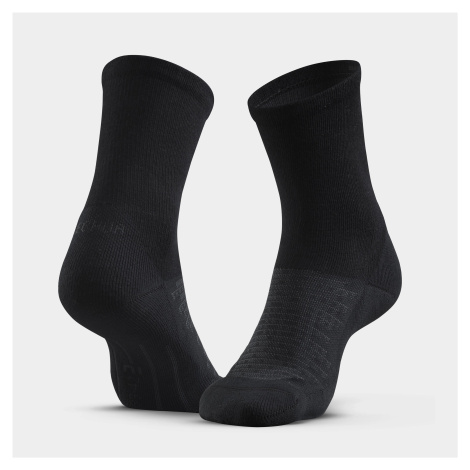 Ponožky Hike 100 vysoké súprava 2 párov čierne QUECHUA