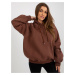 Dark brown basic oversized hoodie