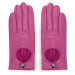 Ružové kožené rukavice