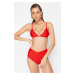 Trendyol Red V-Cut High Waist Hipster Bikini Bottom