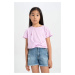 DEFACTO Girl Relax Fit Crew Neck Short Sleeve T-Shirt