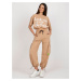 Women's camel tracksuit with hems