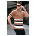 Madmext Striped Knitwear Mustard Polo Neck T-Shirt 6356
