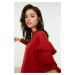 Trendyol Tile Crewneck Knitted Sweatshirt with Frill sleeves
