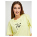 Svetložlté dámske oversize tričko Tommy Hilfiger
