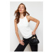 Trendyol Ecru Fitted Asymmetric Neck Elastic Knitted Blouse