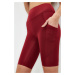 Trendyol Burgundy Restorer High Waist Pocket Detailed Knitted Sport Biker/Cyclist/Short Leggings