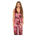 Sexy KouCla jumpsuit velvet look with floral print black