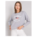 RUE PARIS Grey melange sweatshirt with print