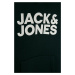 Mikina Jack & Jones tmavomodrá farba, s potlačou