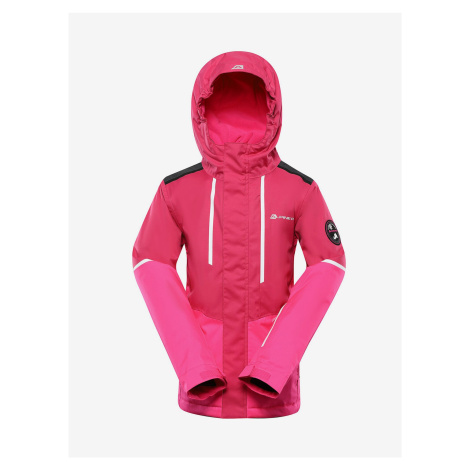 Tmavo ružová dievčenská lyžiarska bunda s membránou PTX ALPINE PRO Zaribo