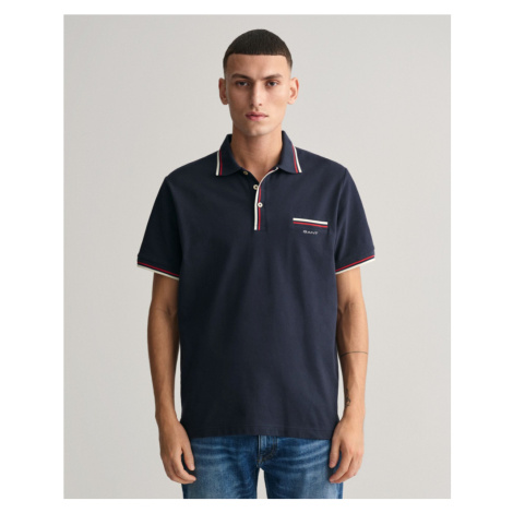 POLOKOŠEĽA GANT 2-COL TIPPING SS PIQUE POLO EVENING BLUE