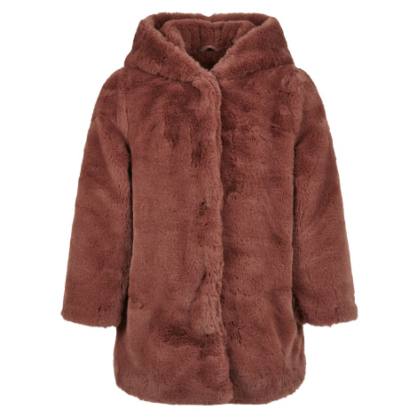Teddy girl's hooded darkrose coat Urban Classics