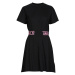 Karl Lagerfeld  JERSEY DRESS W/LOGO WAIST  Krátke šaty Čierna