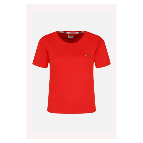 Tommy Jeans Tričko - TJW SOFT JERSEY TEE červené