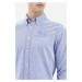 Košeľa La Martina Man Shirt L/S Cotton Linen Modrá